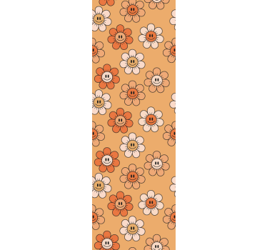Rolgordijn tienerkamer oranje schaduwen smiley gezichten - TenStickers