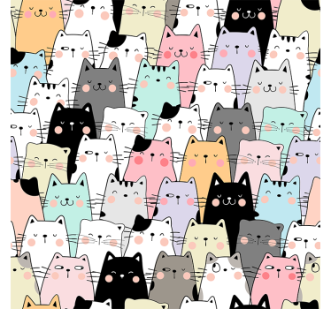 Rolgordijn tienerkamer cats - TenStickers