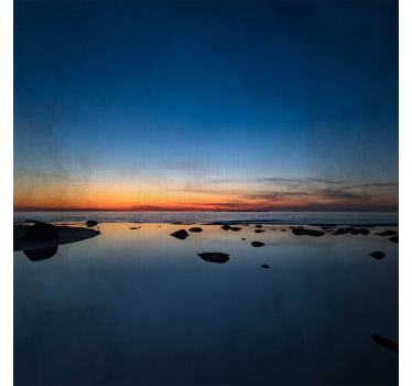 Rolgordijn woonkamer noordse zonsondergang op zee - TenStickers