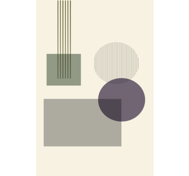 Rolgordijn woonkamer zachte geometrische vormen - TenStickers