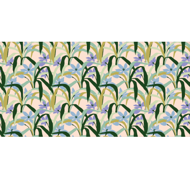 Rolgordijn woonkamer kleurrijk patroon abstracte bladeren - TenStickers