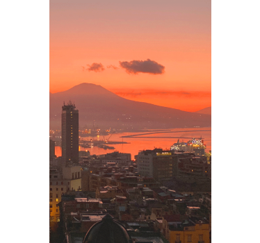 Rolgordijn woonkamer zonsondergang naples - TenStickers