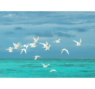 Rolgordijn woonkamer vogels in de lucht - TenStickers