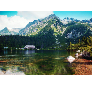 Rolgordijn woonkamer meer van de poolse tatra - TenStickers