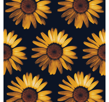 Rolgordijn woonkamer gele zonnebloem - TenStickers