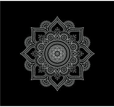 Rolgordijn woonkamer zwart-wit mandala - TenStickers