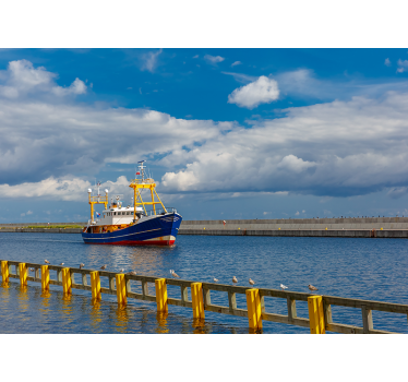Rolgordijn woonkamer gdynia schip - TenStickers