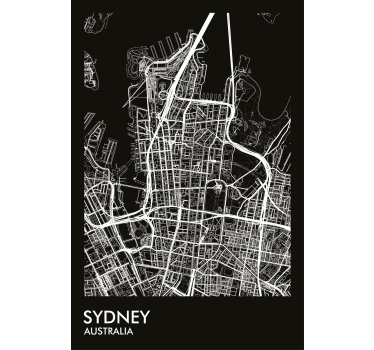 Rolgordijn woonkamer mapa sydney - TenStickers