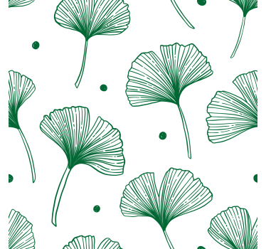 Rolgordijn woonkamer big ginkgo groene bladeren - TenStickers