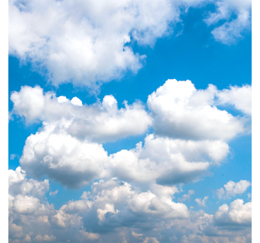 Rolgordijn woonkamer prachtige blauwe lucht met wolken - TenStickers