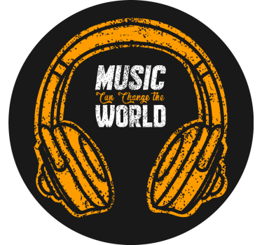 Rolgordijn tienerkamer muziek verandert de wereld - TenStickers