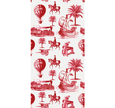 Rolgordijn vintage met vintage reis scènes - TenStickers