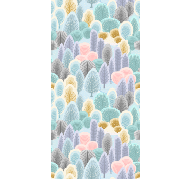 Pastel bospatroon rolgordijn bomen - TenStickers