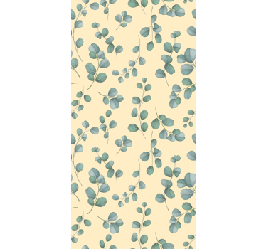 Eucalyptusbladpatroon rolgordijn bloemen en planten - TenStickers