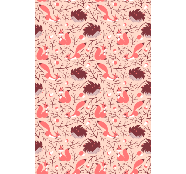 Fauna patroonmotief rolgordijn dieren - TenStickers