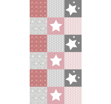Patchwork sterpatroon rolgordijn babykamer - TenStickers