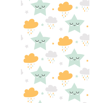 Slaperig wolkenpatroon rolgordijn babykamer - TenStickers