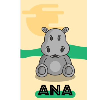 Aanpasbaar nijlpaard rolgordijn meer dieren - TenStickers