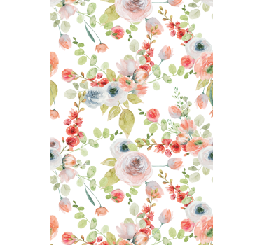 Klassieke rolgordijnen Bloemen takken - TenStickers