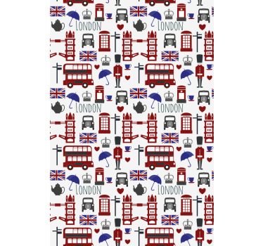 Klassiek kinderkamer rolgordijn Londen - TenStickers