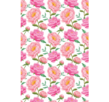 Klassieke rolgordijnen Roze bloemRolgordijn - TenStickers