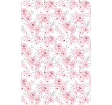 Roze bloemmotief rolgordijn bloemen en planten - TenStickers