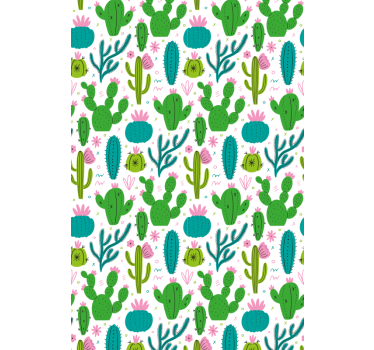 Cactussen illustratie patroon Cactus jaloezie - TenStickers