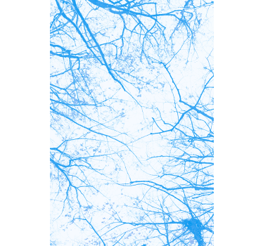 Blauwe boomtakken rolgordijn bomen - TenStickers