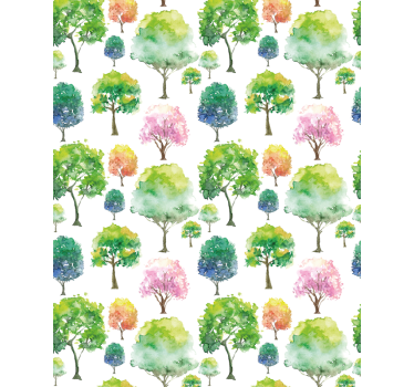 rolgordijnen bomen print Groene tinten - TenStickers