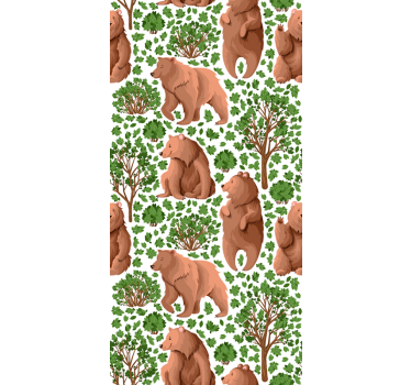 Beer bospatroon rolgordijn dieren - TenStickers