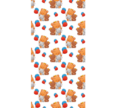 Vriendelijk berenpatroon rolgordijn babykamer - TenStickers