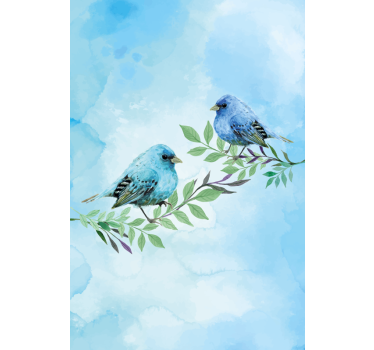 Neergestreken zangvogels rolgordijn dieren - TenStickers