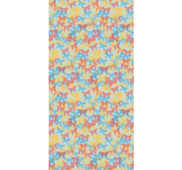 Oranje, geel en blauw rolgordijn vlinders - TenStickers