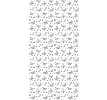 Grijs patroon rolgordijn vlinders - TenStickers