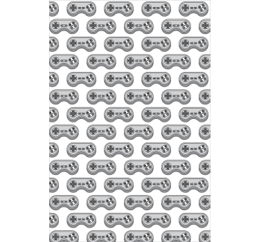Grijs controllerpatroon nerd rolgordijn - TenStickers