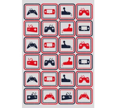 Nerd rolgordijn Retro grijze controllers - TenStickers