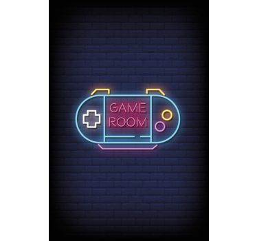 Nerd rolgordijn Speelkamer met neonlicht - TenStickers
