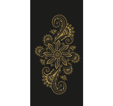 Rolgordijn bloemen met ingewikkelde gouden bloemen - TenStickers