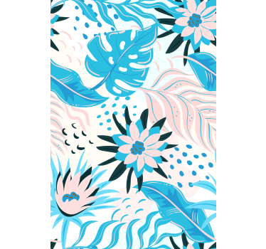 Botanisch patroonontwerp rolgordijn bloemen en planten - TenStickers