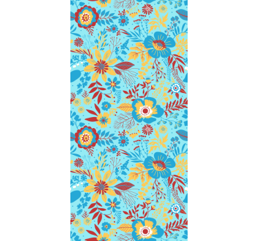 Botanische patroonweergave rolgordijn bloemen - TenStickers