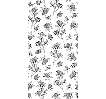 Botanische motiefcreatie rolgordijn bloemen en planten - TenStickers