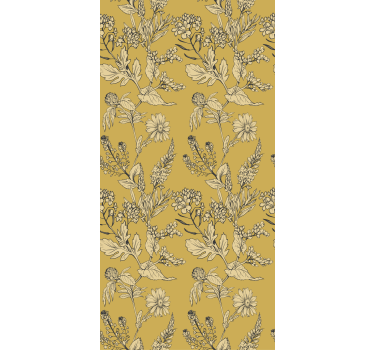 Botanisch bloementhema rolgordijn bloemen en planten - TenStickers
