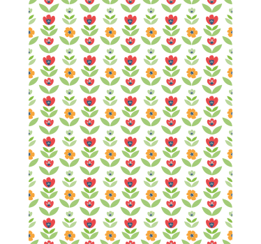 Charmant bloemenpatroon rolgordijn bloemen en planten - TenStickers