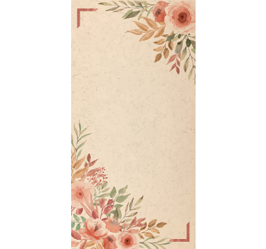 Charmante beige rand rolgordijn bloemen - TenStickers