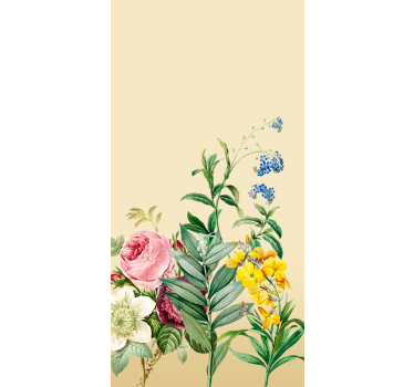 Weelderig bloemstuk rolgordijn bloemen en planten - TenStickers
