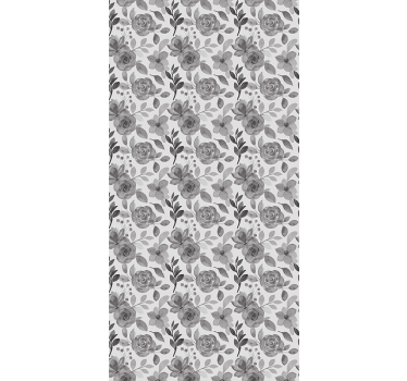 Rolgordijn bloemen elegante grijze bloemen - TenStickers