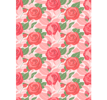 Elegant rozenpatroon rolgordijn bloemen en planten - TenStickers