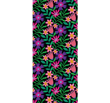 Bloemenharmonie ontwerp rolgordijn bloemen en planten - TenStickers