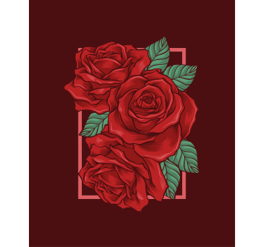 Elegante rode rozen rolgordijn bloemen en planten - TenStickers