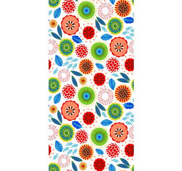 Rolgordijn bloemen Meerkleurige nagellak - TenStickers